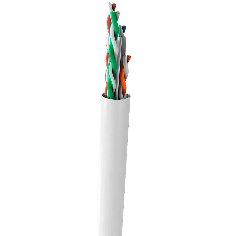 Metro de Cabo de Rede LAN 4PX24AWG CAT6 UTP LSZH -100% Cobre Wec, Branco